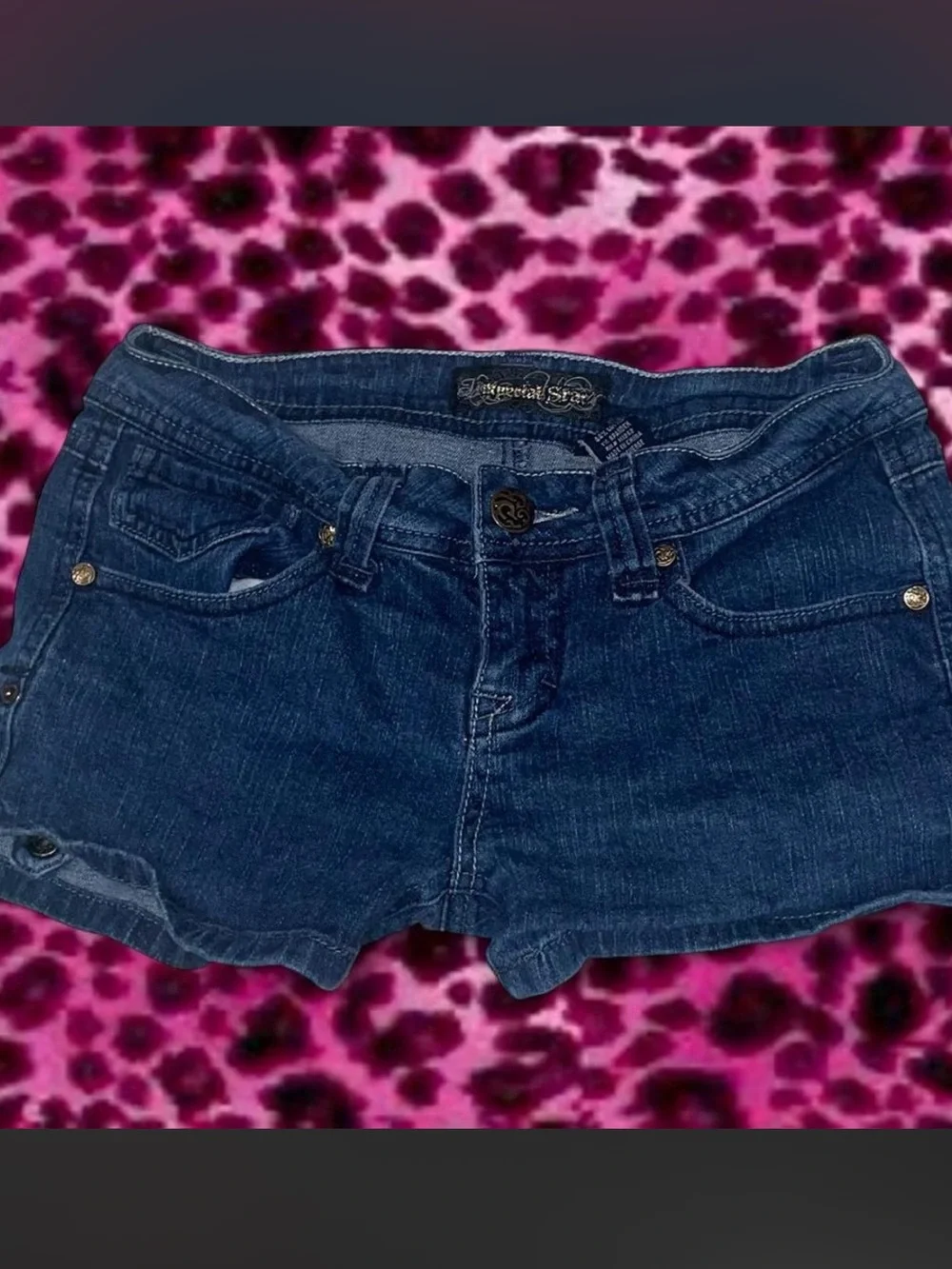 vintage imperial star low rise denim jeans booty / short shorts